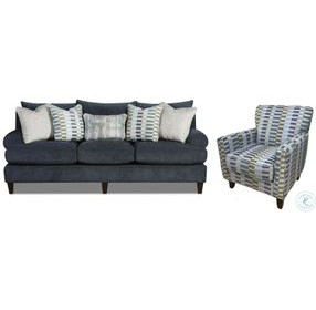 Elise Ink Round Arms Living Room Set