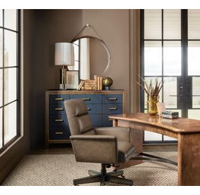Mosaic Medium Walnut and Navy Blue 12 Drawer Geneva Accent Chest