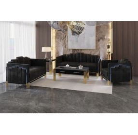 Empire Black Upholstered Accent Chair with LED