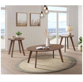 Nicco Walnut 3 Piece Occasional Table Set