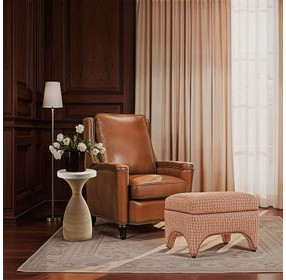 Rylea Soft Bronze Valencia Toro Leather Manual Push Back Recliner