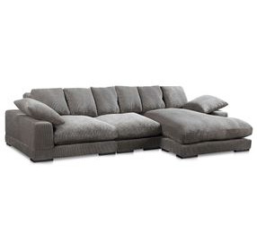 Plunge Charcoal 3 Piece Modular Large Sectional with Pillows