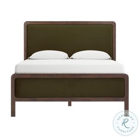 Hella Forest Green Velvet Upholstered Panel Bedroom Set