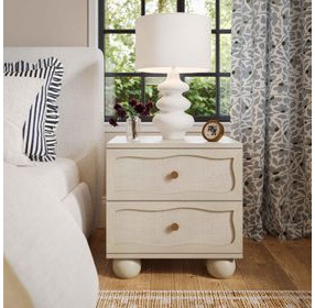 Grappa Whitewashed 2 Drawer Nightstand