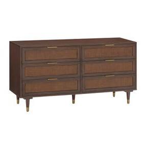 Sierra Dark Chocolate Brown 6 Drawer Dresser