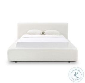 Meena Cream Upcycled Linen Upholstered Panel Storage Bedroom Set