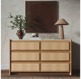 Paige Natural Oak 6 Drawer Dresser