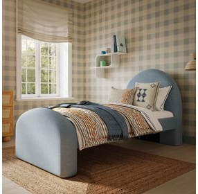 Moon Chambray Blue Performance Chenille Twin Bed