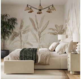 Corey Cream Performance Fabric King Upholstered Storage Panel Bed