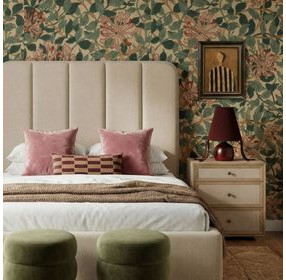 Parker Tan Performance Fabric Upholstered Panel Bedroom Set