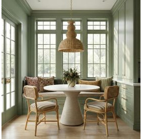 Dorine Khaki and White Performance Fabric Upholstered Arm Chair