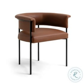 Taylor Saddle Brown Performance Vegan Leather Dining Chair