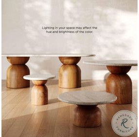 Cynthia Brown and Travertine Concrete 87" Outdoor Long Oval Dining Table