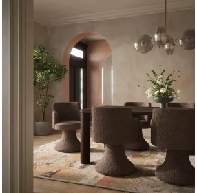 Akola Dark Brown Rectangular Dining Room Set