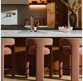 Malone Rust Red Performance Fabric Upholstered Counter Height Stool