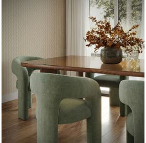 Malone Green Performance Fabric Upholstered Dining Chair