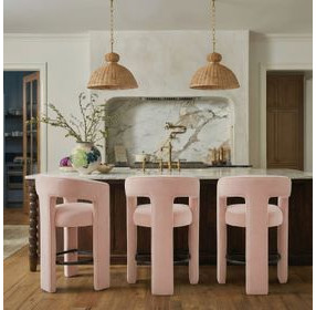 Malone Blush Performance Fabric Upholstered Counter Height Stool