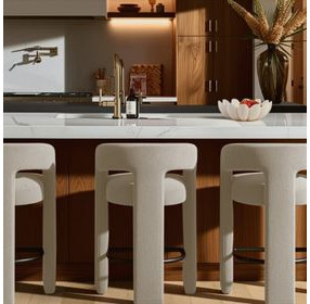 Malone Taupe Performance Fabric Upholstered Bar Stool