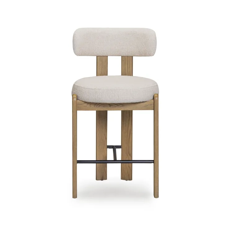 Odessa Cream Performance Fabric Upholstered Counter Height Stool