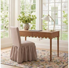 Gertrude Brown and White Performance Fabric Upholstered Dining Chair