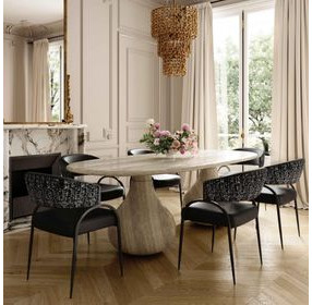 Tatum Black Performance Fabric Dining Chair