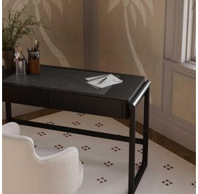 Alfalfa Black 52" Desk with 2 Drawers