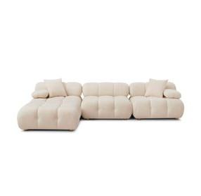 Calliope Off White Performance Velvet Modular Sectional with Pillows
