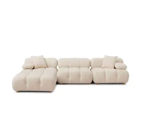 Calliope Off White Performance Velvet Modular Sectional with Pillows
