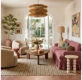 Gertrude Plum Performance Fabric Living Room Set