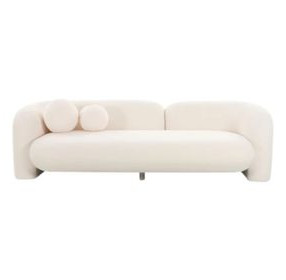Amelie Cream Faux Fur Living Room Set