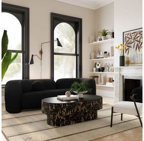 Amelie Black Faux Fur Sofa