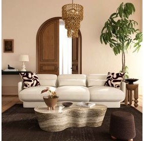 Azalea Cream Velvet 91" Sofa