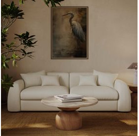 Kourtney Cream Faux Mohair 100" Sofa