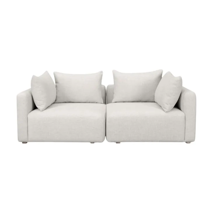 Hangover Cream Heavy Textured Fabric 81" Loveseat