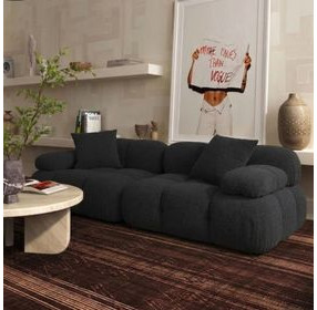 Calliope Black Modular 79" Loveseat