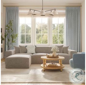 Mindy Taupe Chenille Basketweave 84" Modular Loveseat