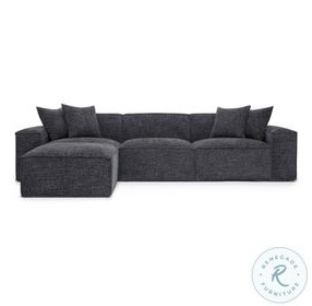 Mindy Charcoal Chenille Basketweave Modular Sectional
