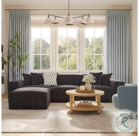Mindy Charcoal Chenille Basketweave 116" Modular Sectional