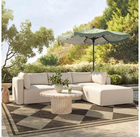 Hangover Cream 81" Outdoor Modular Loveseat