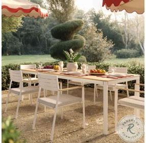 Sardinia Cream and Light Teak Outdoor Dining Chair Set of 2