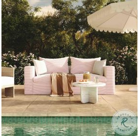 Salty Red Striped Outdoor Sofa
