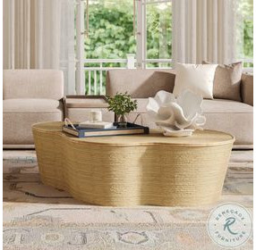 Slab Natural Seagrass Free Form Coffee Table