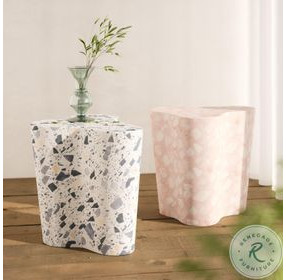 Slab Terrazzo Black and White Side Table