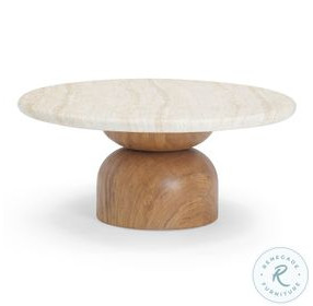 Cynthia Brown and Travertine Round Concrete Stone Top Outdoor Occassional Table Set