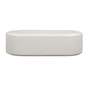 Suraya Ivory Oval Outdoor Concrete Top Occassional Table Set