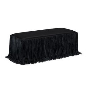 Shag Me Black Upholstered Accent Bench
