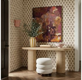 Darcy Faux Travertine Oval Outdoor Concrete Top Console Table