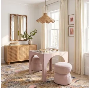 Tomlin Light Pink Performance Chenille Game Table Set