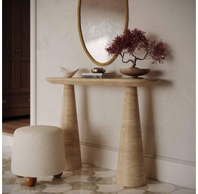 Sandra Travertine 47" Outdoor Console Table