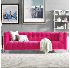 Bea Pink Velvet Sofa